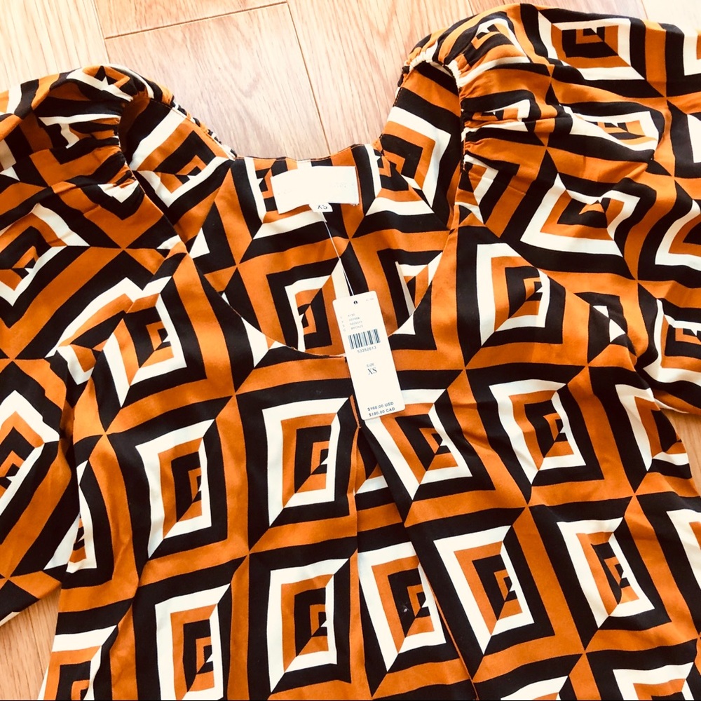 NWT Anthropologie Geometric Satin Tunic - L - Picture 7 of 8